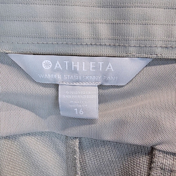 Athleta Women Wander Stash Skinny Pants 16 Light Gray Water Repellent Activewear - Picture 12 of 13